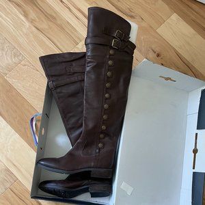 Sam Edelman Knee-high Leather flat riding boots - Brown Size 11